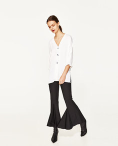 Блуза с v-образным вырезом Zara