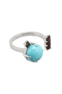 Серебряное кольцо с бирюзой и раух-топазами Moonka Studio
