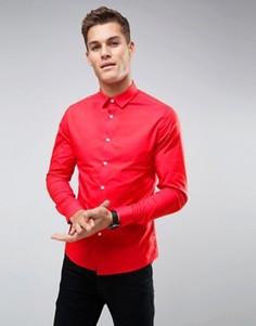 Красная рубашка скинни ASOS - Красный