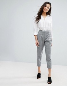 Укороченные брюки в клетку New Look - Серый