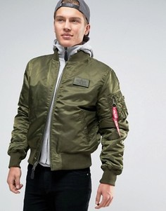 Темно-зеленый бомбер классического кроя в стиле MA-1 Alpha Industries - Зеленый