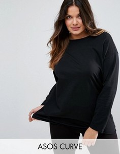 Oversize-футболка с длинными рукавами ASOS CURVE Ultimate - Черный