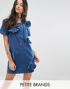 Джинсовое платье с бантиком Glamorous Petite - Синий