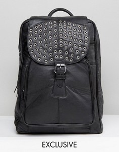 Черный кожаный рюкзак с заклепками Reclaimed Vintage Inspired - Черный