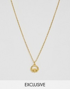Ожерелье с подвеской в виде кладдахского кольца Reclaimed Vintage - Золотой
