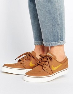 Светло-коричневые замшевые кроссовки Nike SB Zoom Janoski - Бежевый