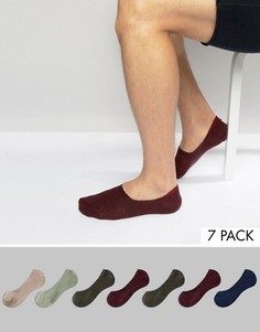 Набор из 7 пар незаметных носков ASOS - Мульти