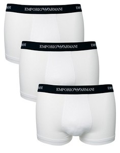 3 хлопковых боксеров‑брифов стретч Emporio Armani - Белый