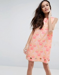Жаккардовое платье с цветочным узором Clover Canyon - Розовый