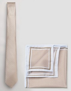 Галстук и платок для нагрудного кармана Burton Menswear - Золотой