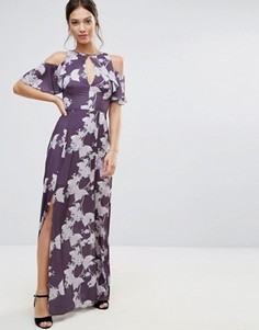 Платье макси с цветочным принтом Hope & Ivy - Фиолетовый