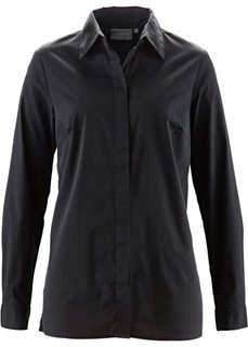 Удлиненная блузка-стретч (черный) Bonprix