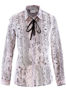 Блуза с лентой (змеиный узор/нежно-розовый) Bonprix