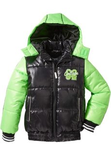 Модная зимняя куртка (черный/зеленый неон) Bonprix