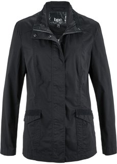 Легкая куртка-парка с кружевной отделкой (черный) Bonprix