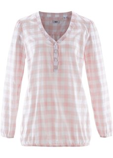 Хлопковая блузка (розовый жемчуг/белый в клетку) Bonprix