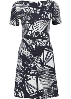 Трикотажное платье (черный/белый с принтом) Bonprix