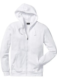 Трикотажная куртка стандартного покроя с капюшоном (белый) Bonprix