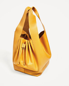Мягкая сумка-мешок из кожи Zara