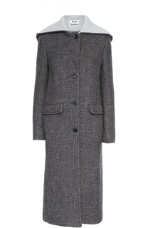 Удлиненное шерстяное пальто с капюшоном Acne Studios