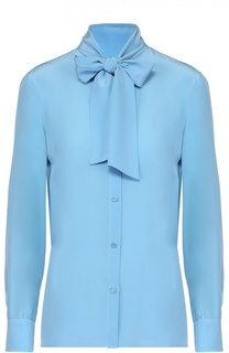 Шелковая блуза прямого кроя с воротником аскот M Missoni