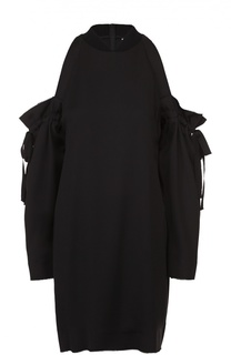 Платье прямого кроя с открытыми плечами и бантами DKNY