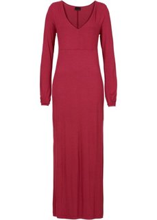 Трикотажное платье с разрезами (темно-красный) Bonprix