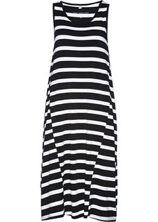 Трикотажное платье (черный/белый в поперечную полоску) Bonprix