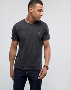 Серая обтягивающая меланжевая футболка с логотипом Abercrombie & Fitch - Серый