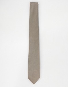 Серовато-бежевый галстук из ткани с добавлением шерсти ASOS - Бежевый