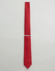 Галстук с зажимом Burton Menswear - Красный
