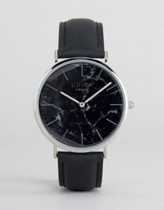 Черные часы с кожаным ремешком Reclaimed Vintage Inspired - Черный