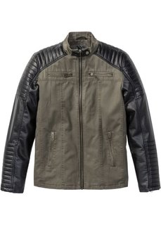 Комбинированная куртка Regular Fit (темно-оливковый) Bonprix
