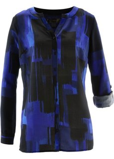 Удлиненная блузка с модным принтом (сапфирно-синий/черный) Bonprix