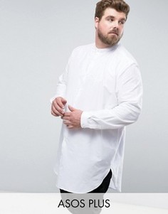 Белая рубашка классического кроя с воротом на пуговице ASOS PLUS - Белый