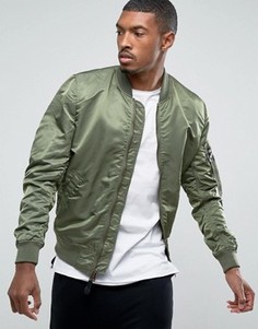 Камуфляжно-зеленый легкий двусторонний бомбер Alpha Industries MA-1 VF - Зеленый