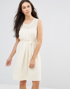 Белое платье без рукавов с завязкой на талии Lavand - Белый