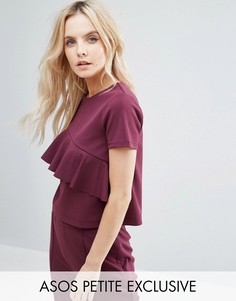 Комбинируемый топ с оборкой ASOS PETITE - Красный