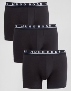 Набор из 3 черных боксеров-брифов удлиненного кроя BOSS Black By Hugo Boss - Черный