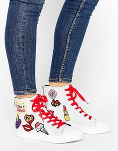 Белые высокие кроссовки на шнуровке с нашивками Tommy Hilfiger Gigi Hadid - Белый