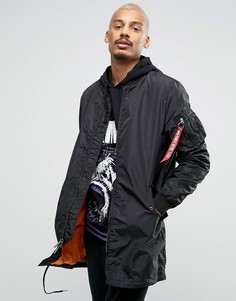 Черный длинный узкий бомбер Alpha Industries MA1-TT - Черный