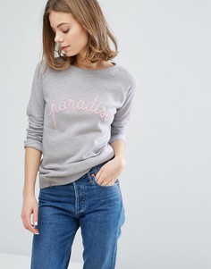 Свитшот с вышивкой логотипа Maison Labiche Paradise - Серый