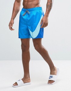 Синие шорты для плавания с большим логотипом Nike Breach - Синий