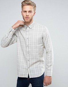Узкая хлопковая рубашка Selected Homme - Светло-серый