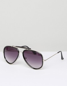 Черные солнцезащитные очки-авиаторы D-Struct - Черный