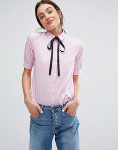 Розовая блузка с завязками Newlily - Розовый
