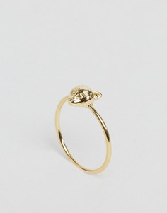 Позолоченное кольцо с головой лисы Orelia - Золотой