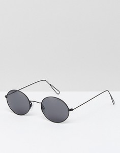 Круглые солнцезащитные очки в стиле ретро Weekday - Черный