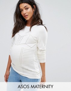 Джемпер с ажурной отделкой ASOS Maternity - Бежевый