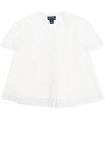 Хлопковая блуза с кружевной отделкой и топом Polo Ralph Lauren